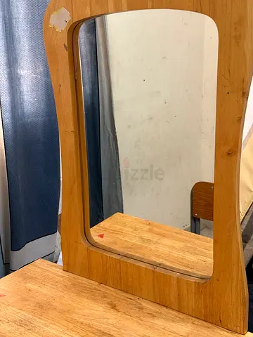 Wooden Dressing Table with Mirror and Chair