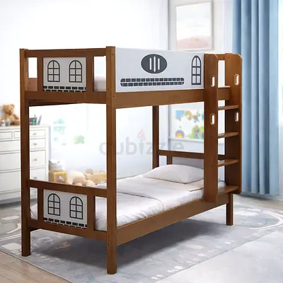 Space Saving Wooden Bunk Bed 190x90 cm – Modern Double Deck Bed