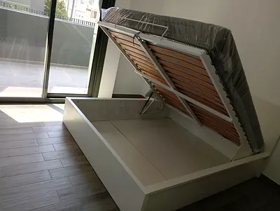 IKEA Malam Ottoman king size size 180×200cm bed with inside full storage and IKEA mattress