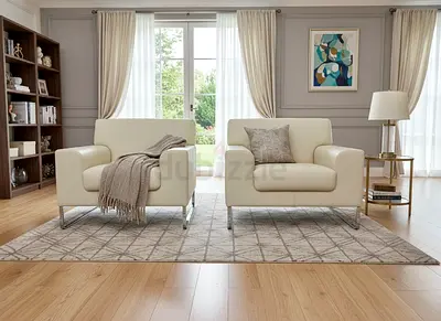 Cream leather Walter knoll armchairs