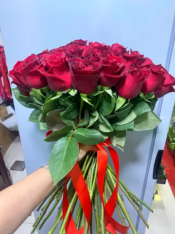 Luxury 50 Red Roses Bouquet – Fresh Romantic Flower Arrangement