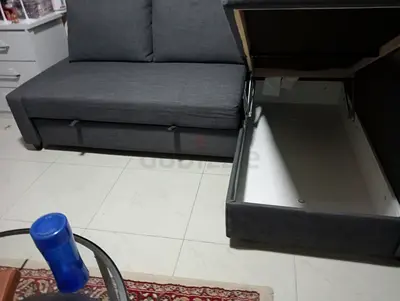 Stylish Grey Sofa Bed with Storage