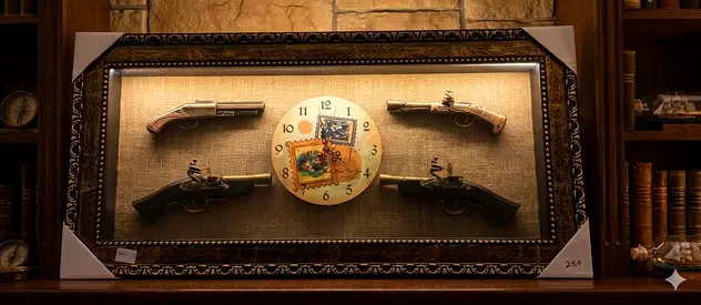 Framed Historic Firearms and Ammunition Display