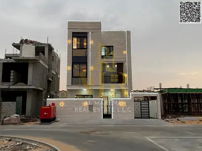 Luxury villa for sale in Al Zahia – 6 master bedrooms with swimming pool, two floors and a roof, including services and air conditioning