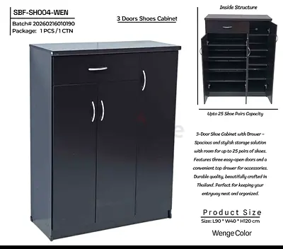 Stylish 3 Doors Shoes Cabinet