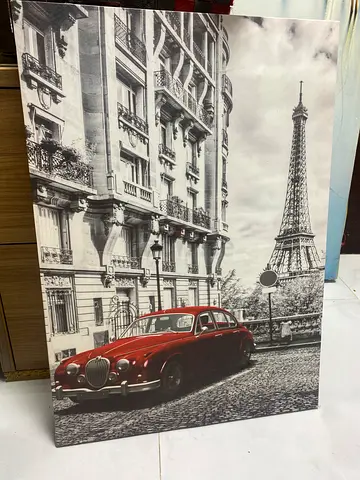 Vintage Red Car Art Print