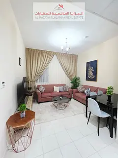 Two-bedroom apartment with a fully furnished super deluxe living room in Al Qasimia - Sharjah, for m