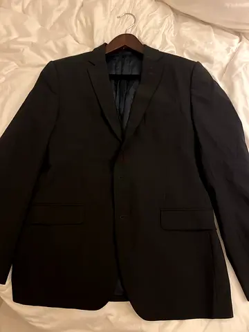 Massimo Dutti Mens Formal Black Suit Jacket