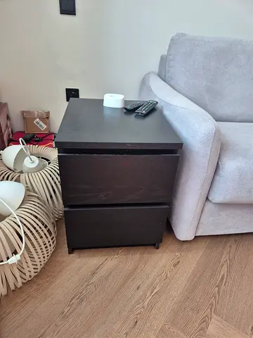Ikea Black-Brown Bed with Storage  Bedside tables + Free mattress