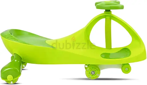 ZIGGY ZG-2003 Swing Car for Kids (2+) – Green Wiggle Ride-On with LED Wheels