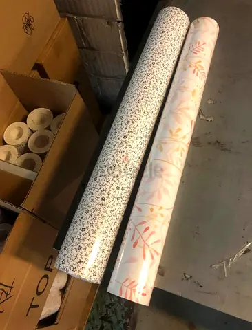 Wallpaper fixing and kitchen wrapping wall paint