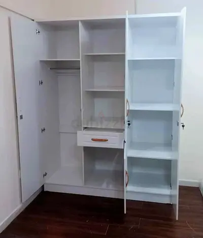 Modern White Wardrobe with Shelves