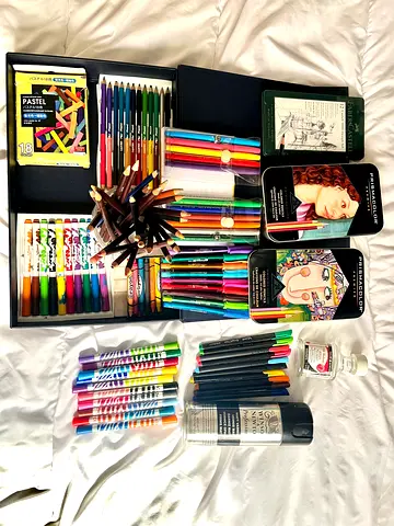 Art Supplies Collection for Drawing and Painting
