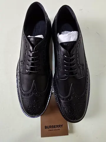 Authentic Burberry Black Leather Oxford formal Shoes Size 44 – Never Used