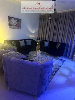 Two-bedroom apartment with a living room, fully furnished, in Al Taawun, near Sharjah Corniche, for