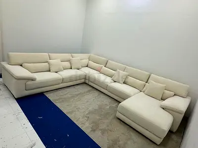 Almost brand new italy brand beige color corner Ushape sofa