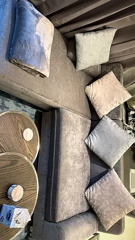 Elegant Living Room L shape Sofa Set( Solid wood). Carpet Included. Not Ikea/ Sharjah furniture.