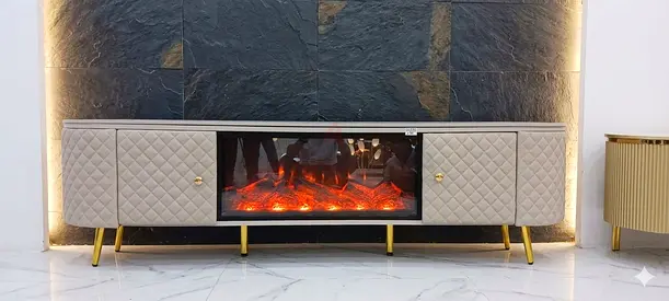 Elegant TV Unit with Electric Fireplace