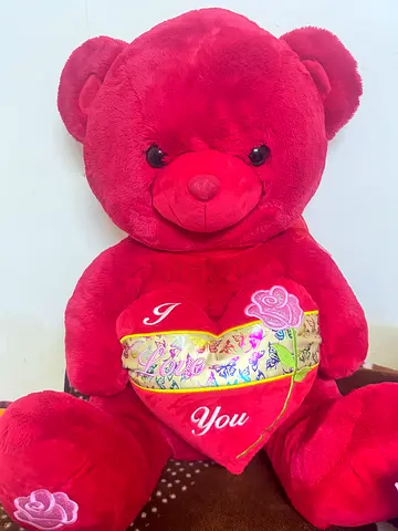 Large Red Teddy Bear with Heart