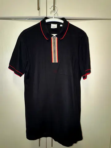 Burberry quarter zip polos