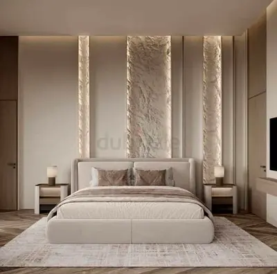 Modern King Size Bed with Nightstands