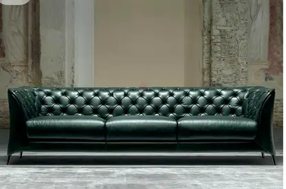 Elegant Green Tufted Sofa