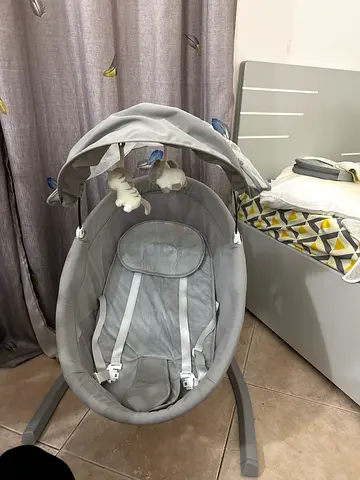 Gray Baby Bouncer with Canopy