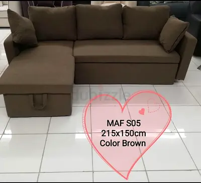 Comfortable Brown Sofa Bed with Storage