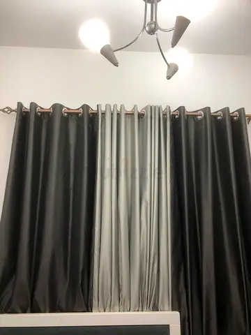 Window curtains complete set with curtain holder in good condition for sale
