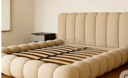 Modern Plush Bed with Curved Design available in king size