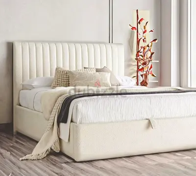 Brend New fabric wooden King size 180x200 Bed with Madical Matress Available