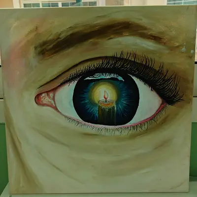 Intriguing Eye Painting with Candlelight