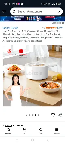 Electric Mini Hot Pot - 1.5L Non-stick Ceramic Glaze