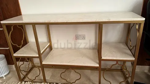 Elegant Console Table with Marble Top