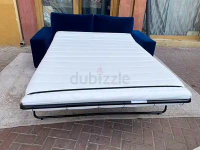 Blue vimle two seater sofa bed with mattress
