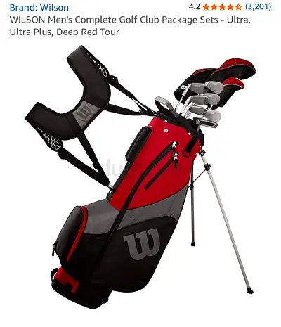 WILSON LH Mens Complete Golf Club Package Sets - Ultra, Deep Red Tour