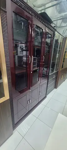 Elegant Wooden Cabinet with Glass Doors 3