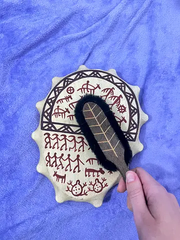 leather tambourine, historical shamanic drum