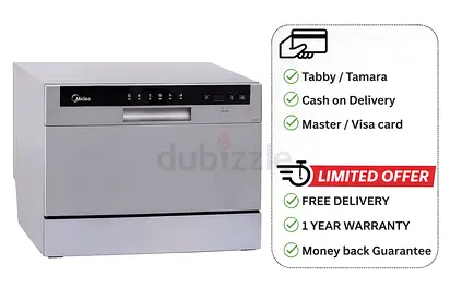 Midea WQP8-3802F-S Dishwasher – 8 Place Settings  Brand New  1-Year Warranty  Compact Design