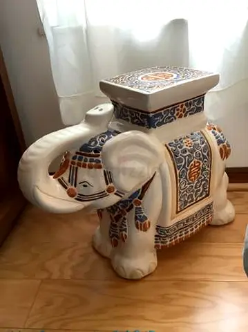 3k Ceramic Elephant Decorative Stool