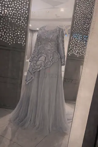 Elegant Grey Evening Gown