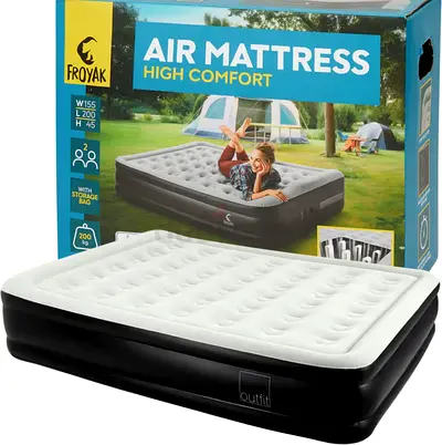 Froyak Double Air Mattress With Built-in Pump 200x155x45cm Gray