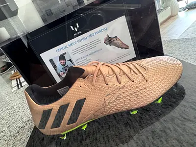 Authentic Lionel Messi Signed Adidas Football Boot – With Certificate of Authenticity  Rare collecto