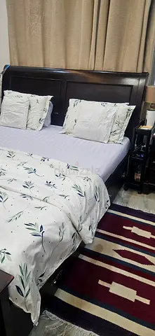 King Plus Size Solid Rosewood Custom Bed Set with Mattress