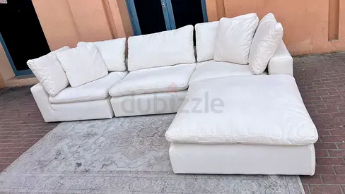 Marina home feather filled sofa with footstool Lucious