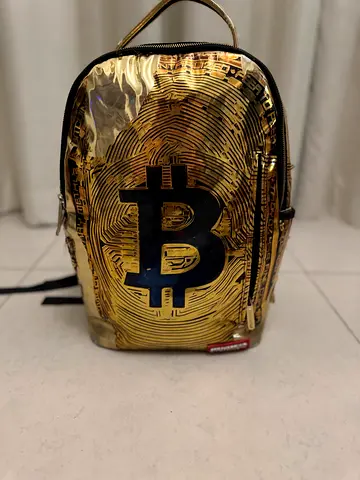 Stylish Gold Bitcoin Backpack