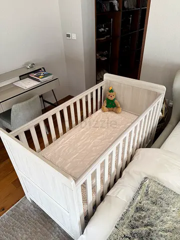 Unused Elegant Grey Crib for Baby
