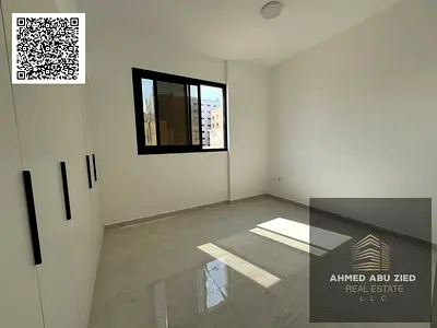 For annual rent in Ajman, Al Hamidiya – first occupancy, a two-bedroom master bedroom apartment with a living room, super deluxe finishing, balcony, c