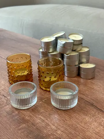 IKEA tealight holder x4  vanilla scented candles