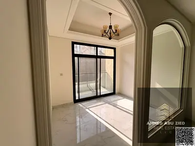Luxurious and beautiful apartment for annual rent, consisting of two bedrooms, a living room, and two bathrooms. First occupancy. Majlis and lounge in